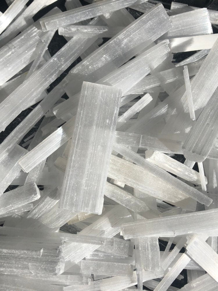 1lb+ 1-6"  Selenite sticks,  Jewelry/craft/wrappable size