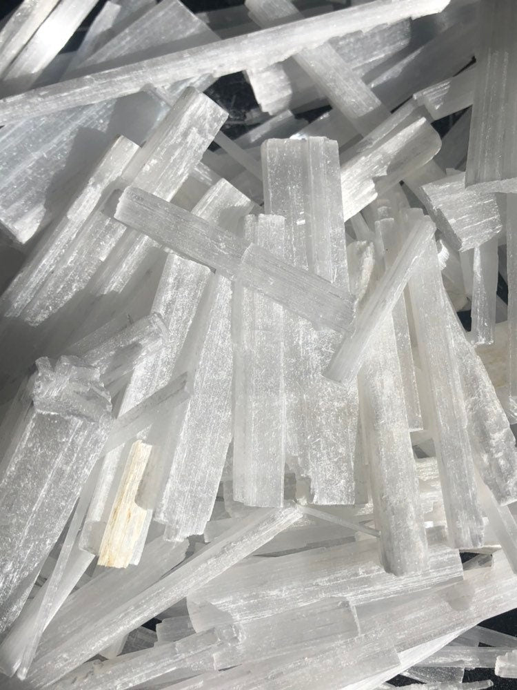1lb+ 1-6"  Selenite sticks,  Jewelry/craft/wrappable size