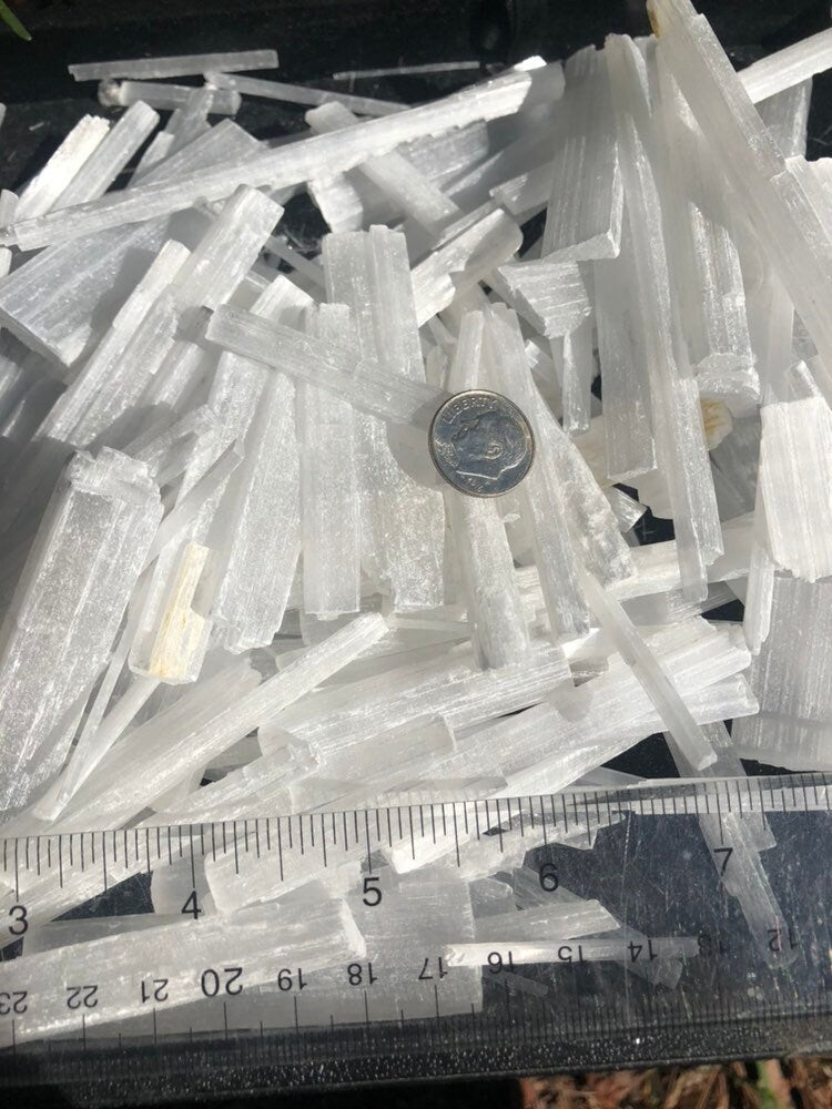 1lb+ 1-6"  Selenite sticks,  Jewelry/craft/wrappable size