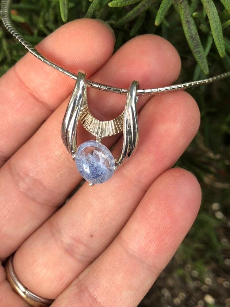 Dumortierite Sterling Silver Necklace