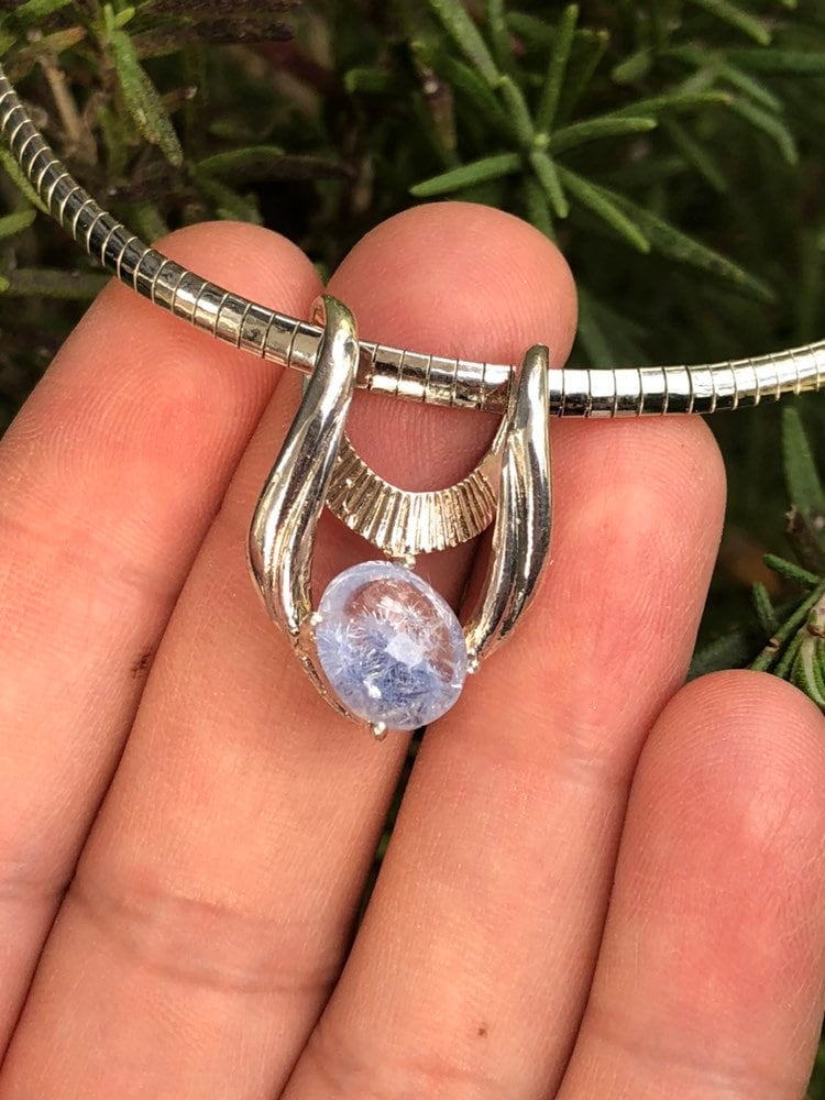 Dumortierite Sterling Silver Necklace