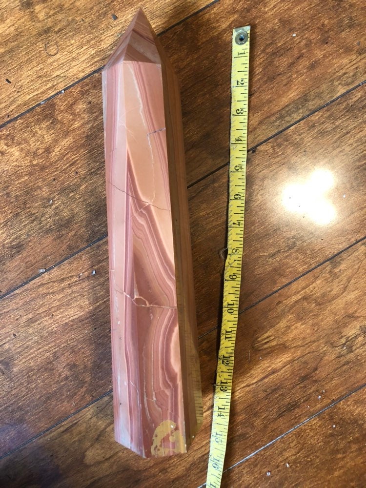 Huge Striped Red Jasper Polished Tower/Obelisk