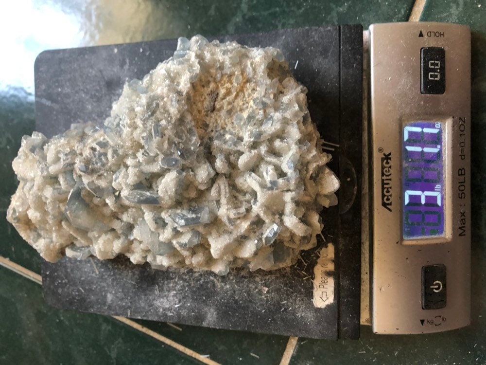 Huge 3.1lb Celestite Cluster from Monroe Michigan