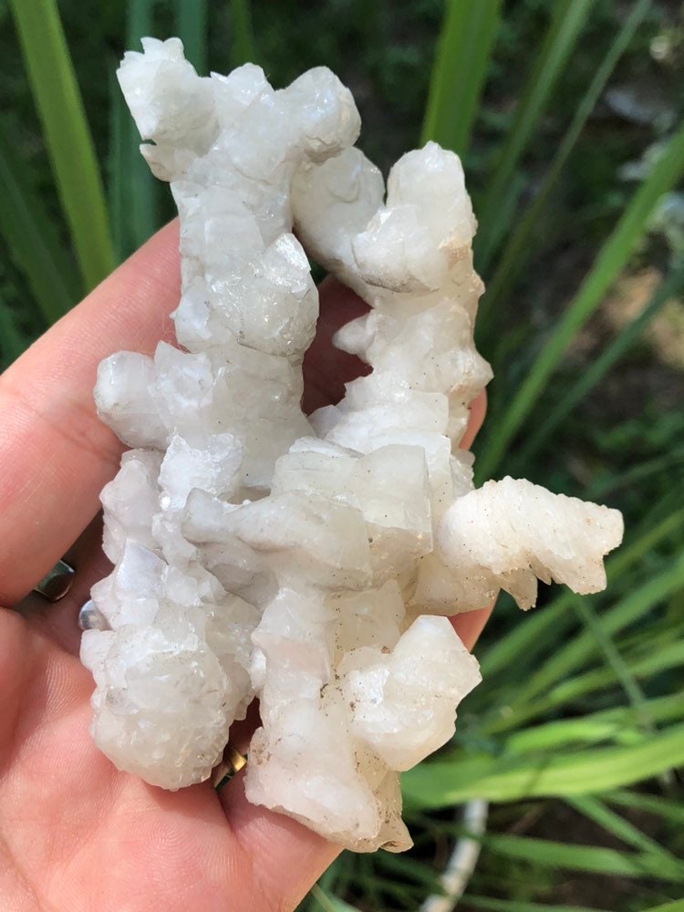 White Aragonite Cluster from Morocco