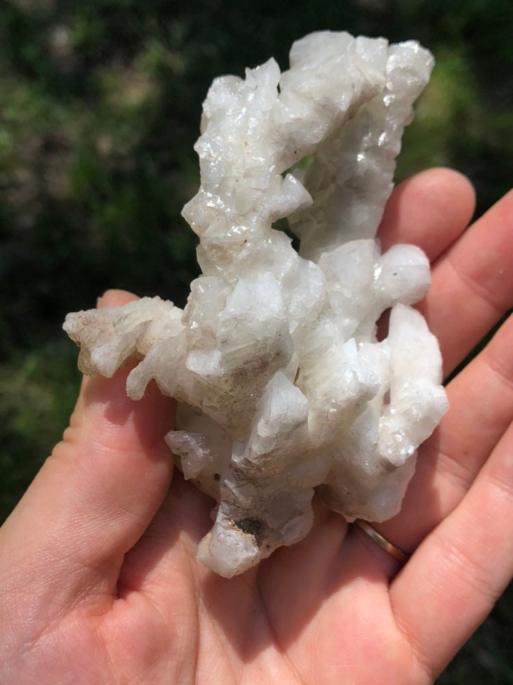 White Aragonite Cluster from Morocco