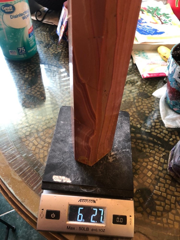 Huge Striped Red Jasper Polished Tower/Obelisk