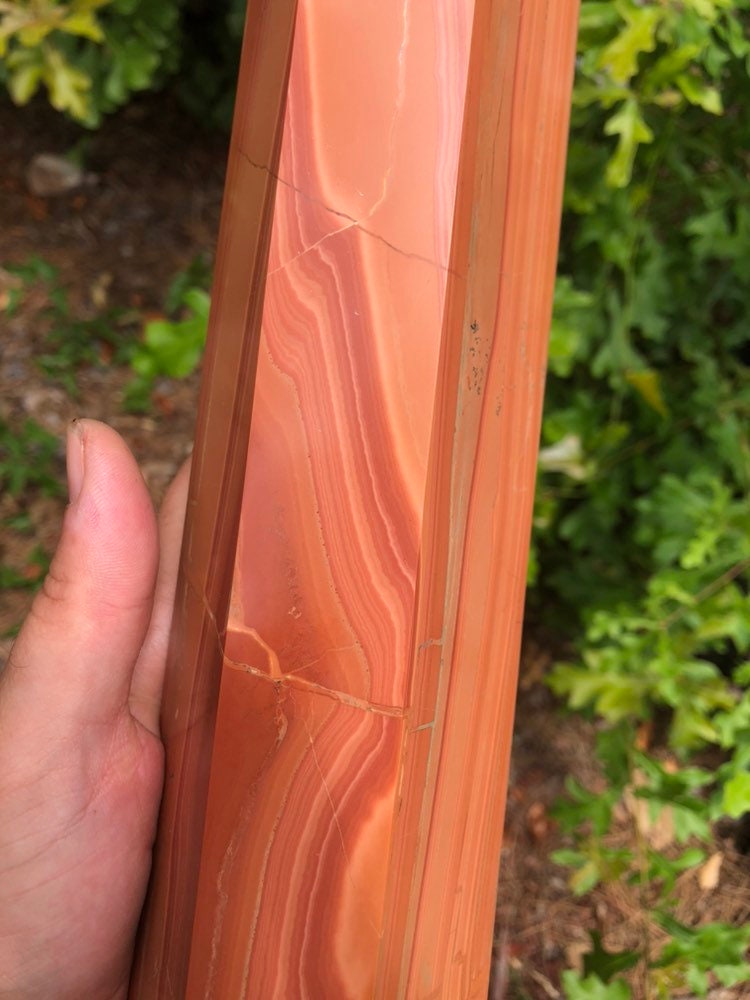 Huge Striped Red Jasper Polished Tower/Obelisk