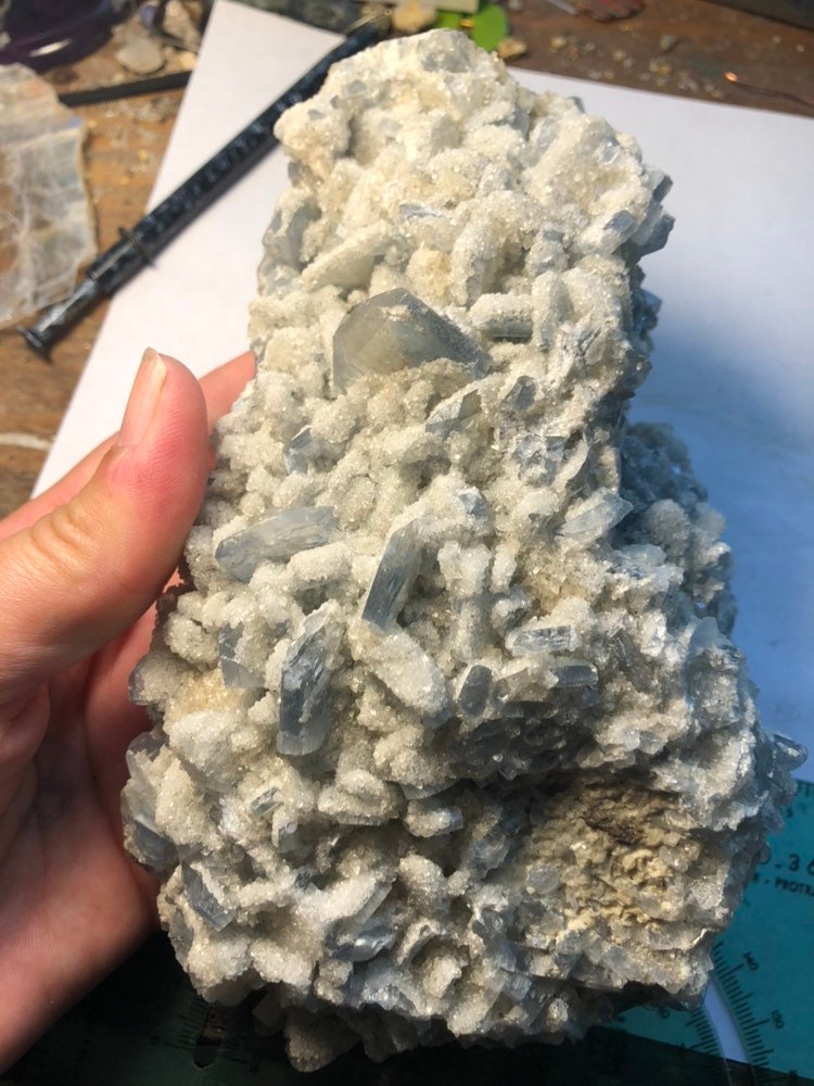Huge 3.1lb Celestite Cluster from Monroe Michigan