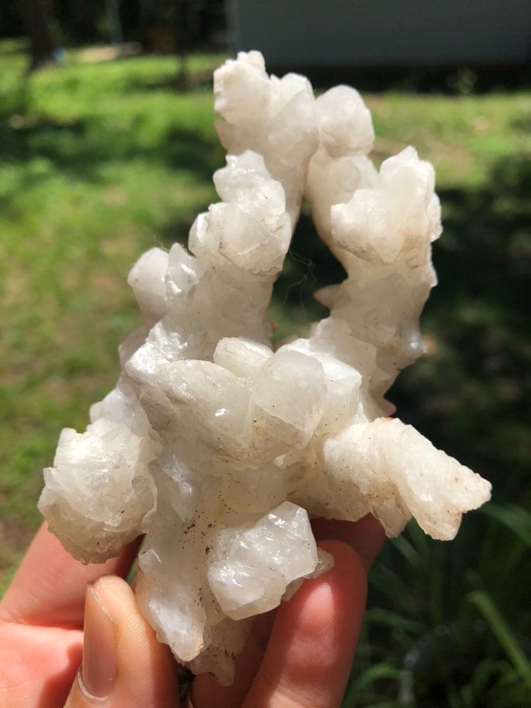 White Aragonite Cluster from Morocco