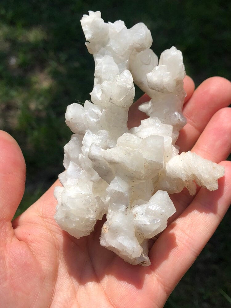 White Aragonite Cluster from Morocco