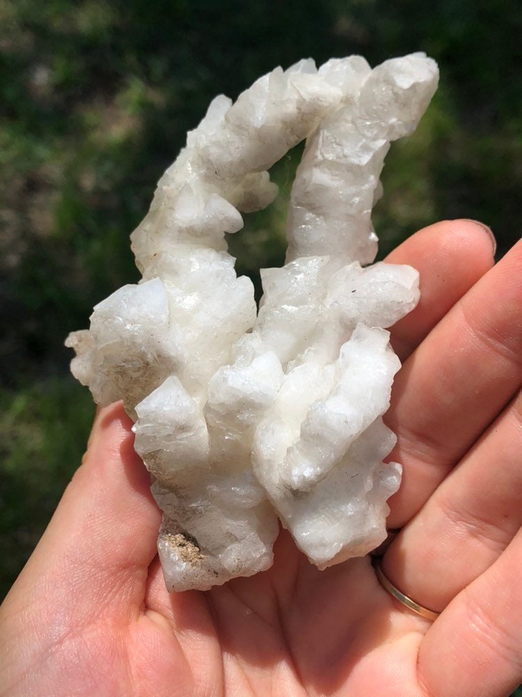 White Aragonite Cluster from Morocco