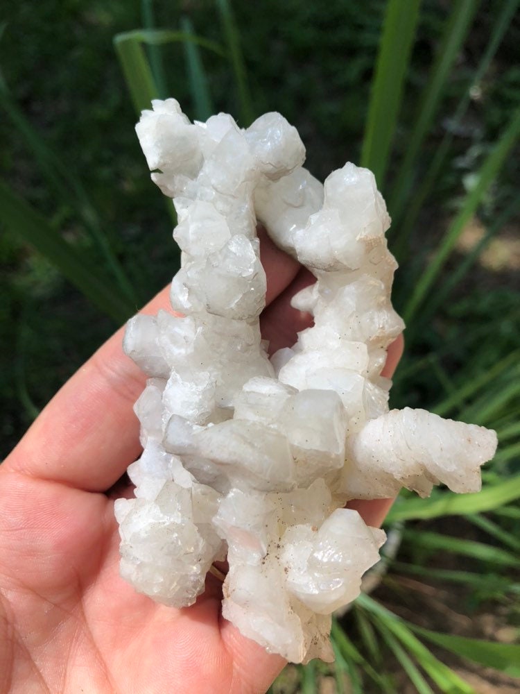 White Aragonite Cluster from Morocco