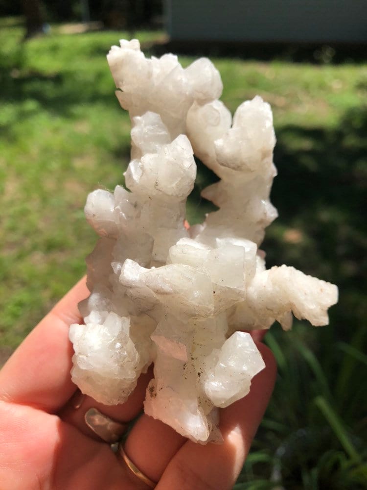 White Aragonite Cluster from Morocco