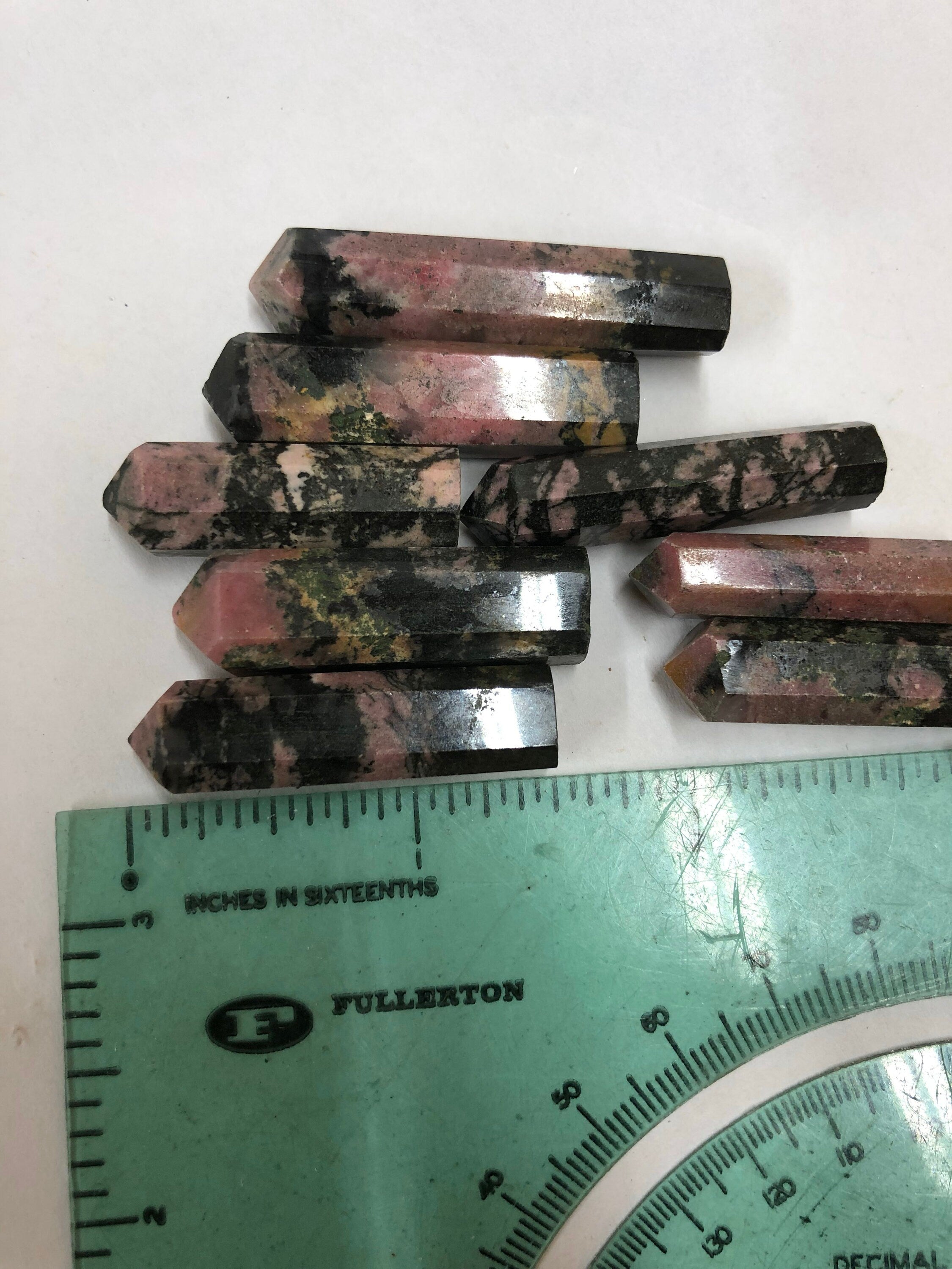 Little Rhodonite Obelisk Tower Natural Stone Point Jewelry Making Supplies (1)