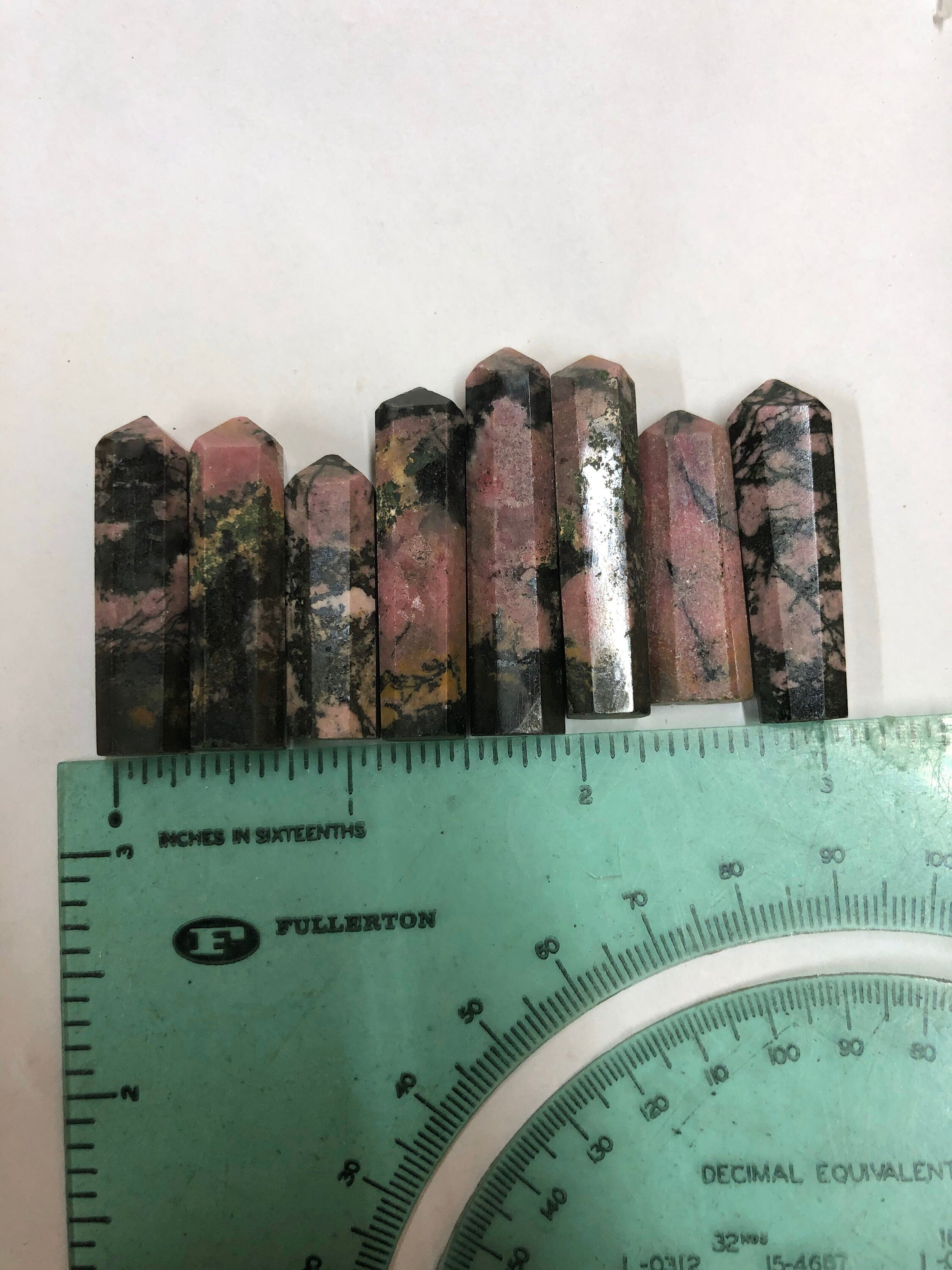 Little Rhodonite Obelisk Tower Natural Stone Point Jewelry Making Supplies (1)