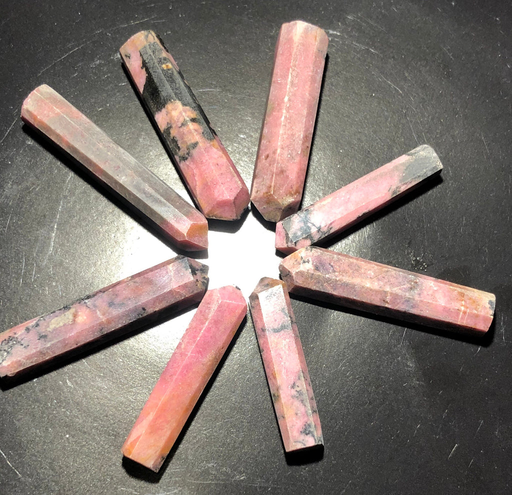 Little Rhodonite Obelisk Tower Natural Stone Point Jewelry Making Supplies (1)