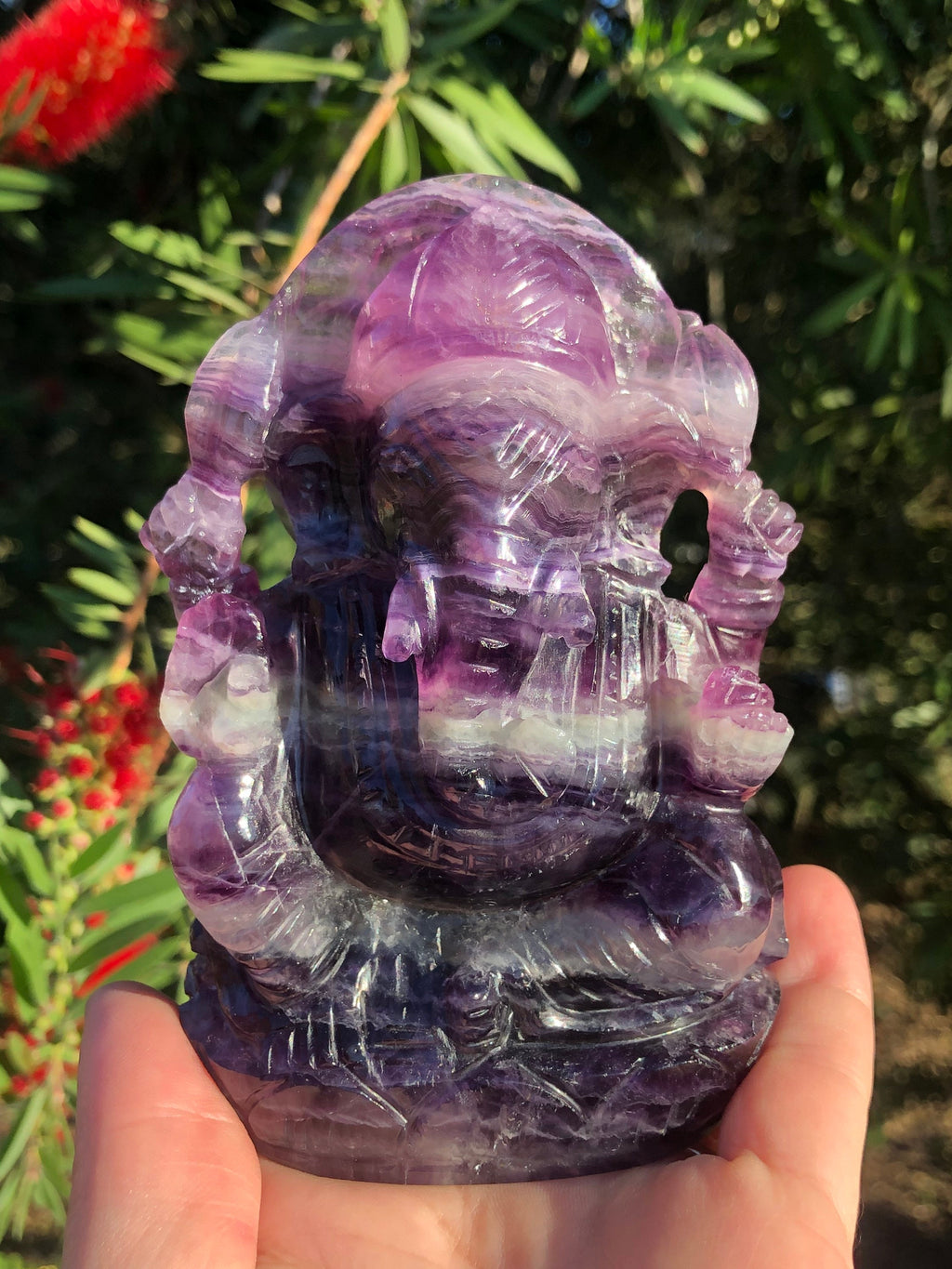 Multicolored Fluorite Ganesha Stone Carving