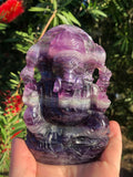 Multicolored Fluorite Ganesha Stone Carving
