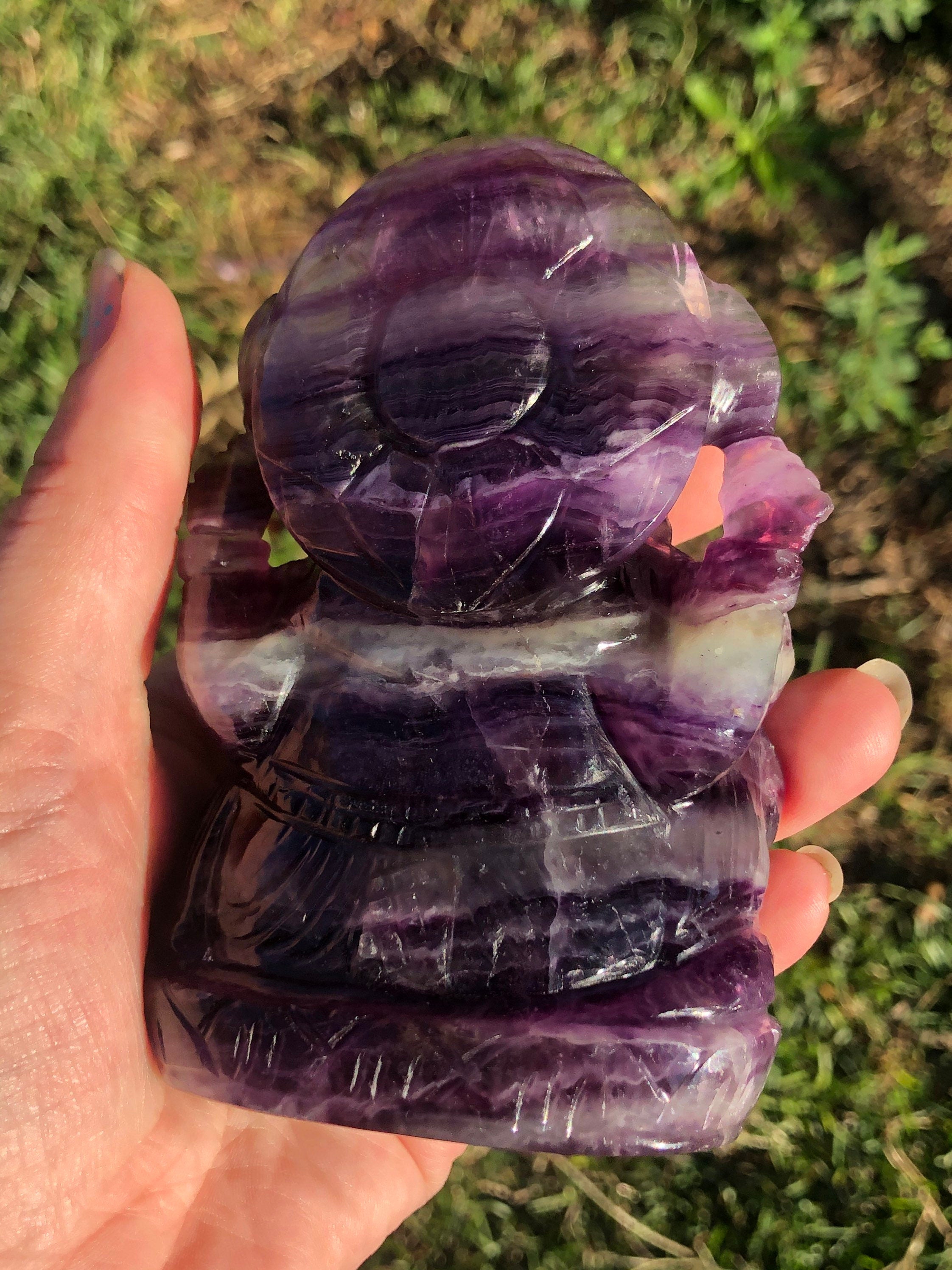 Multicolored Fluorite Ganesha Stone Carving