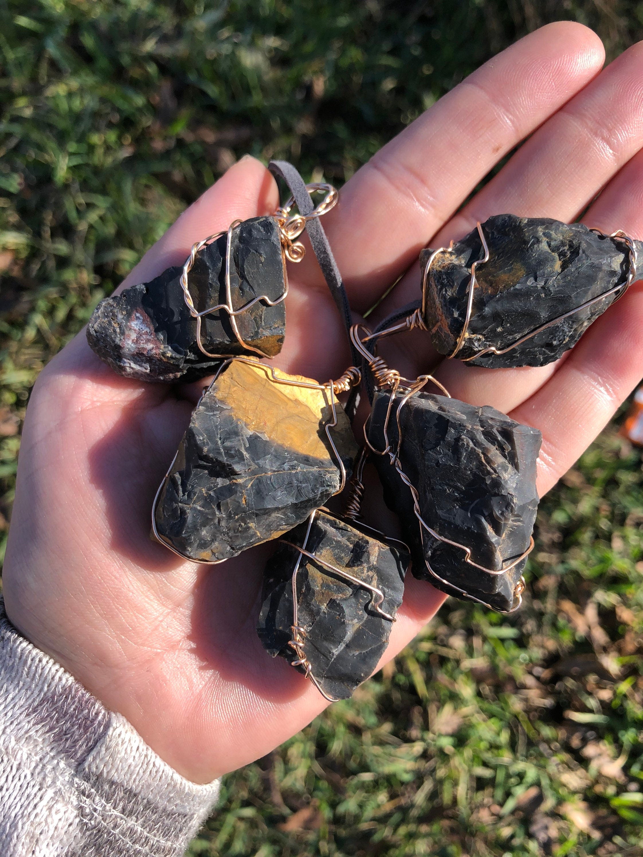 Black Onyx Wire Wrapped Pendant