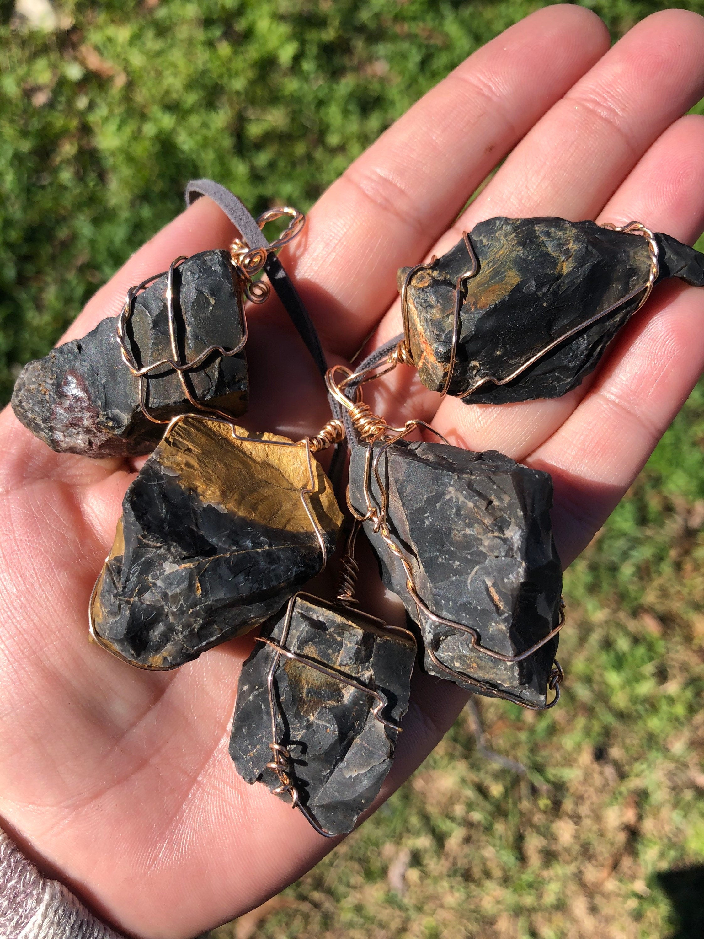 Black Onyx Wire Wrapped Pendant