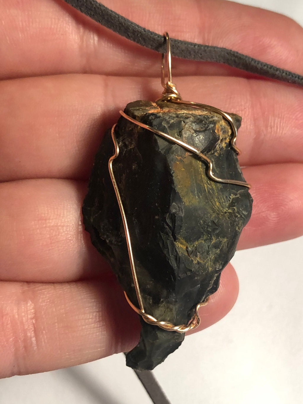 Black Onyx Wire Wrapped Pendant