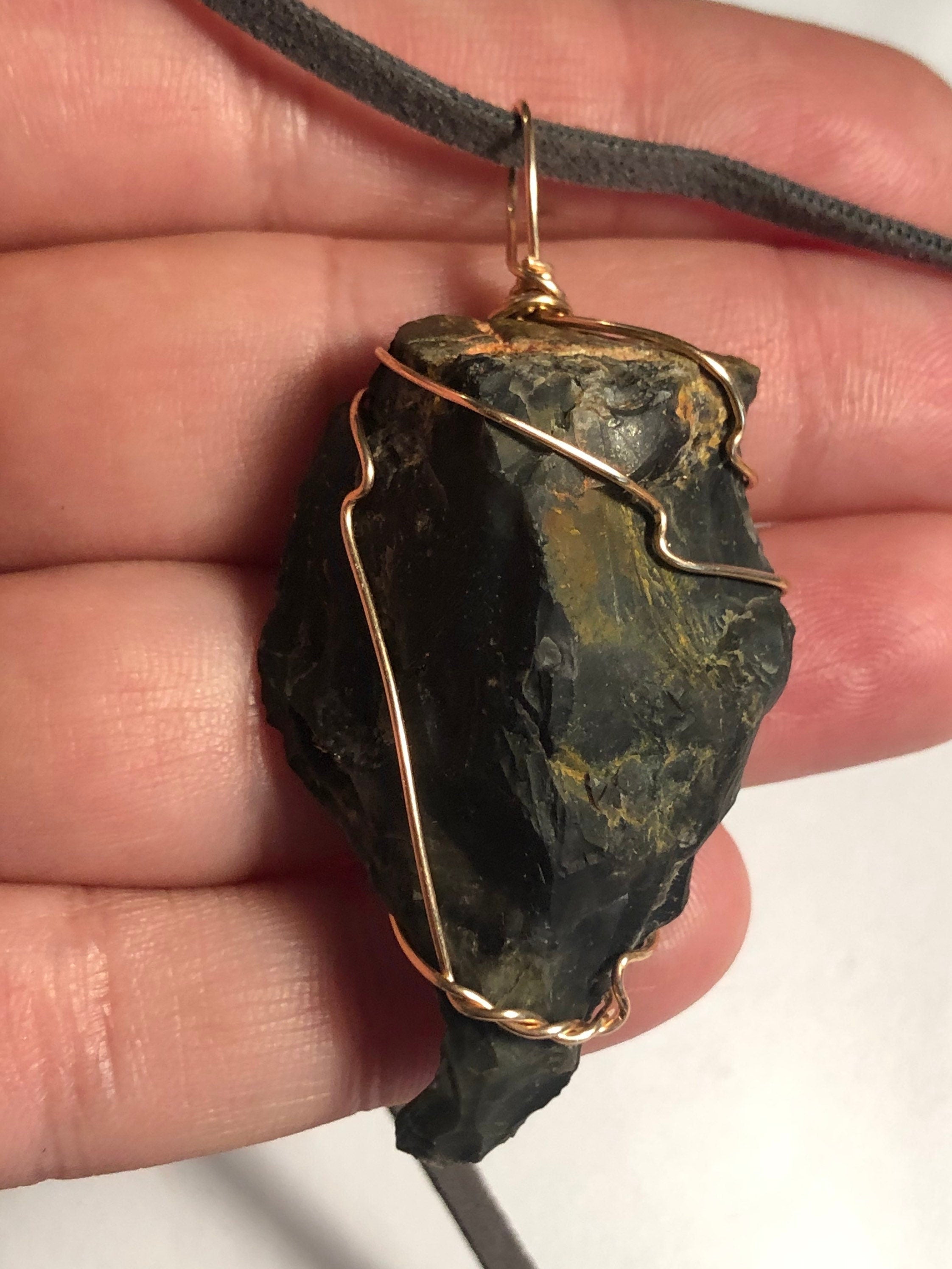 Black Onyx Wire Wrapped Pendant
