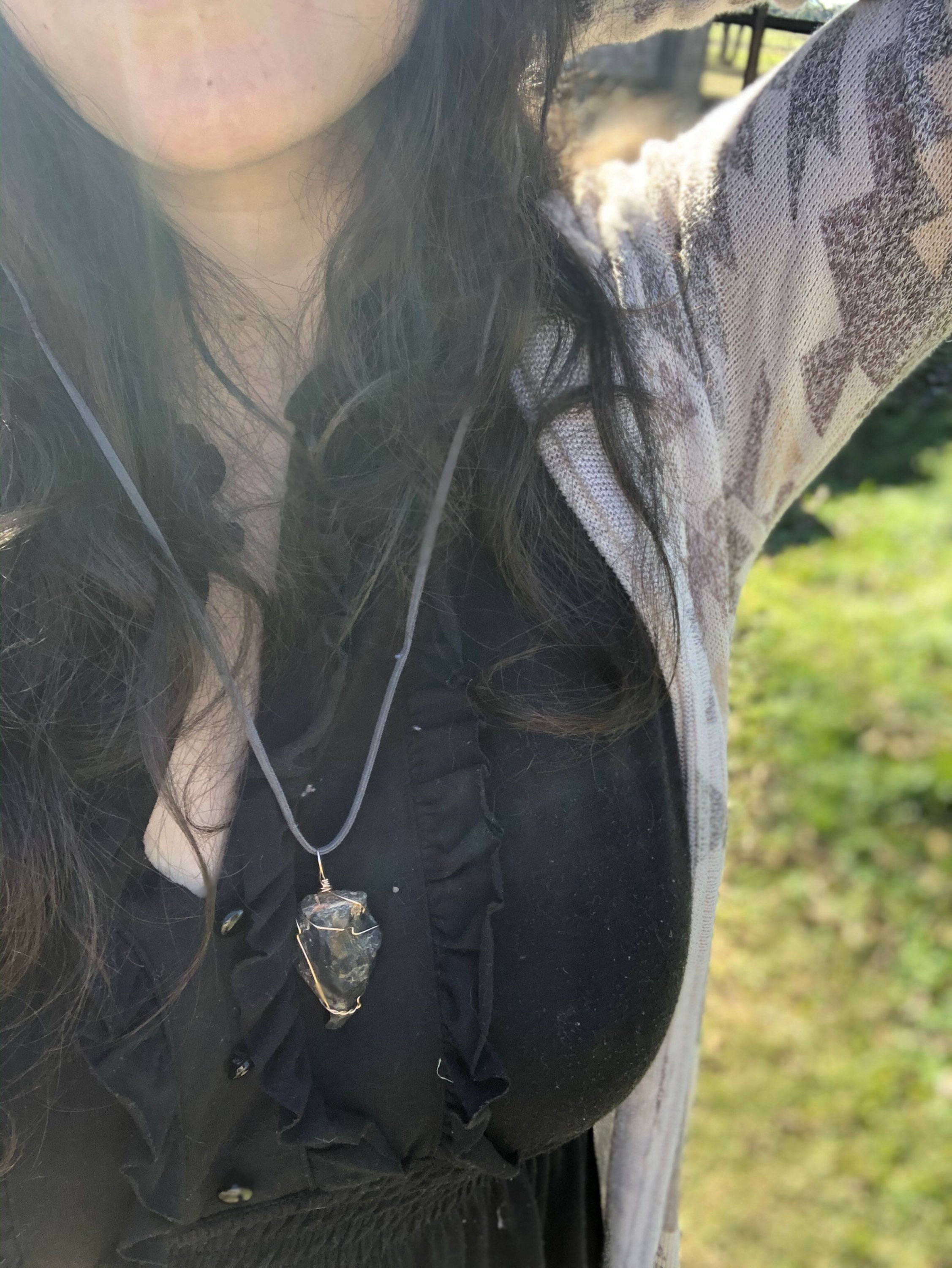 Black Onyx Wire Wrapped Pendant