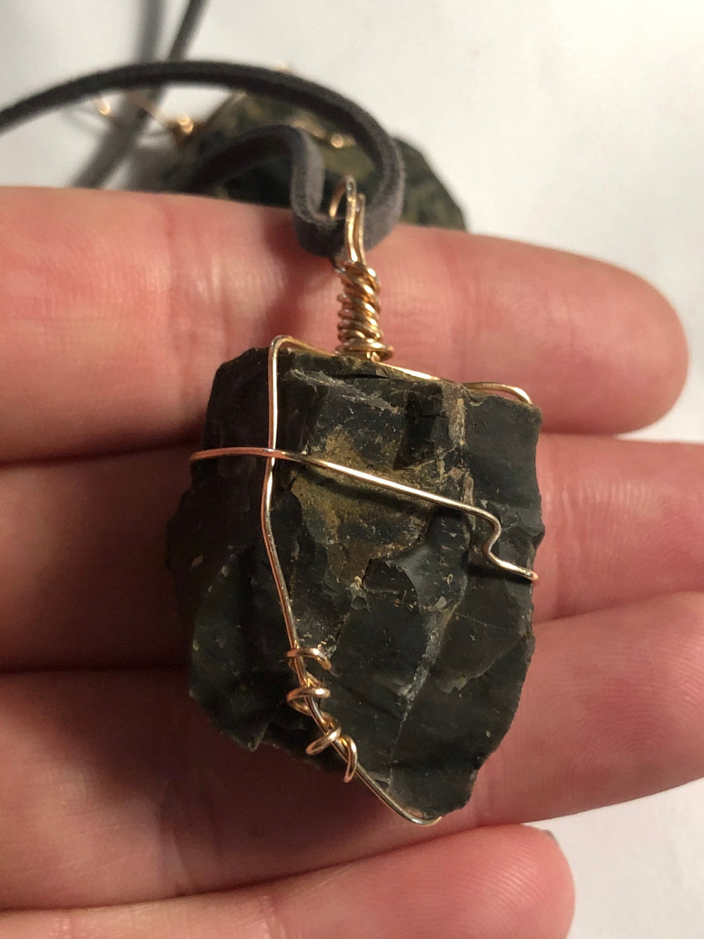 Black Onyx Wire Wrapped Pendant