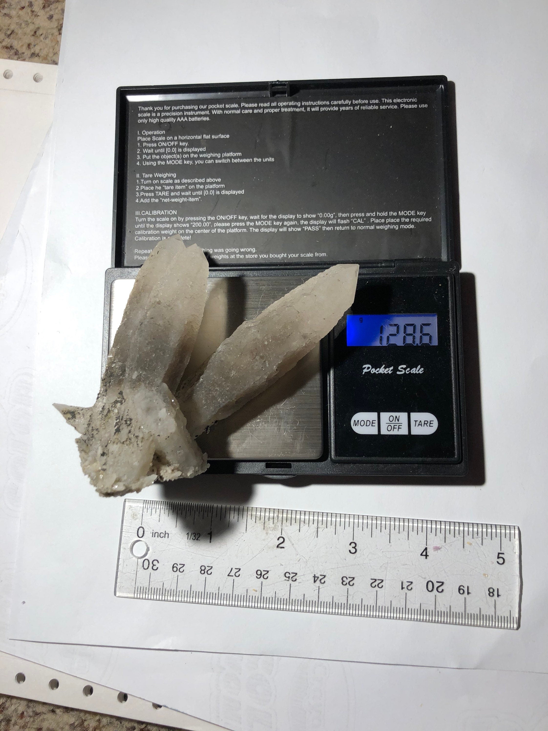 Three Quartz Crystals Cluster, Cool Zoning and Form Dalnegorsk Russia