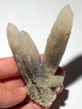 Three Quartz Crystals Cluster, Cool Zoning and Form Dalnegorsk Russia
