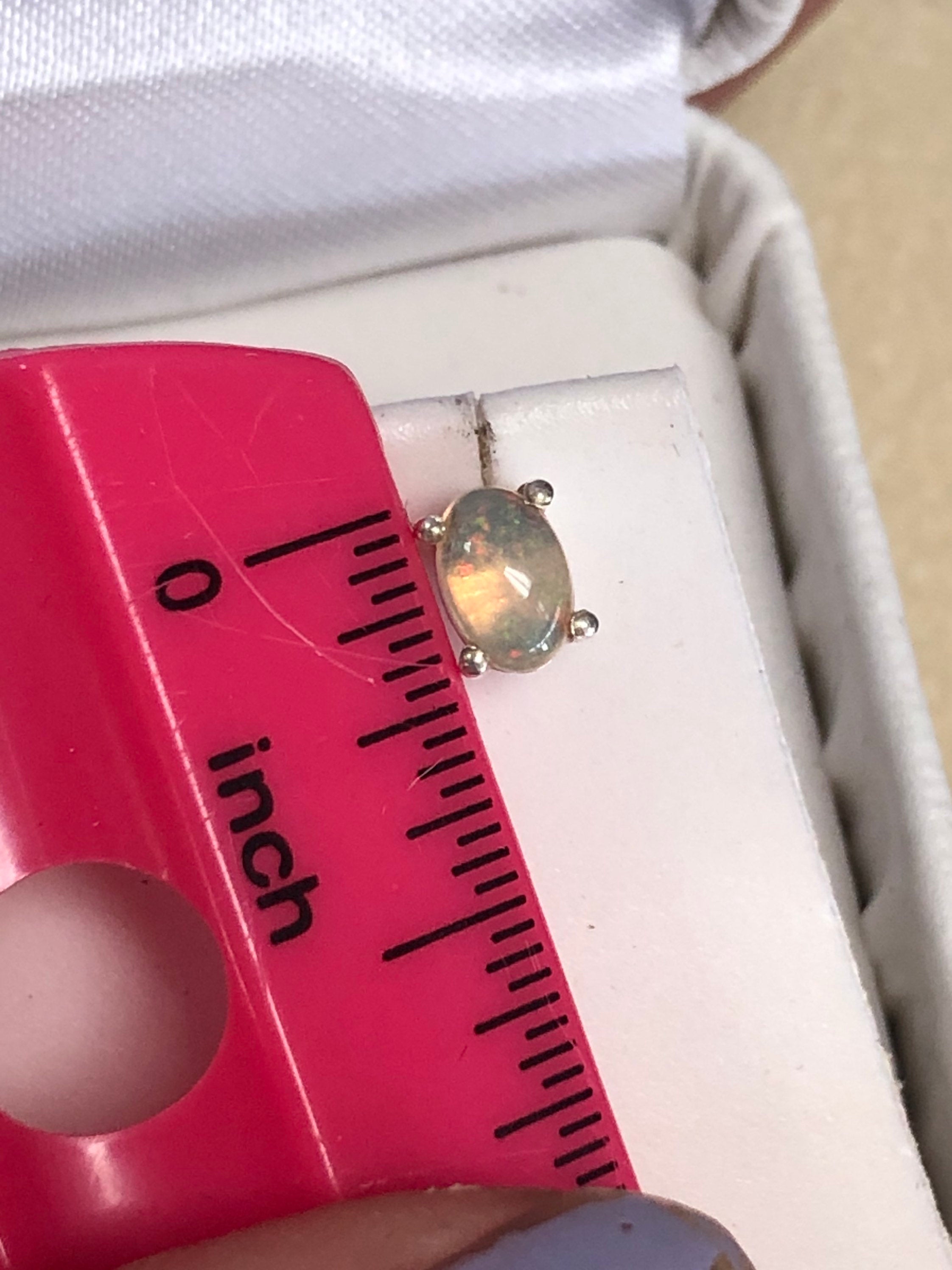 Ethiopian Welo Sterling Silver Stone Stud Earrings