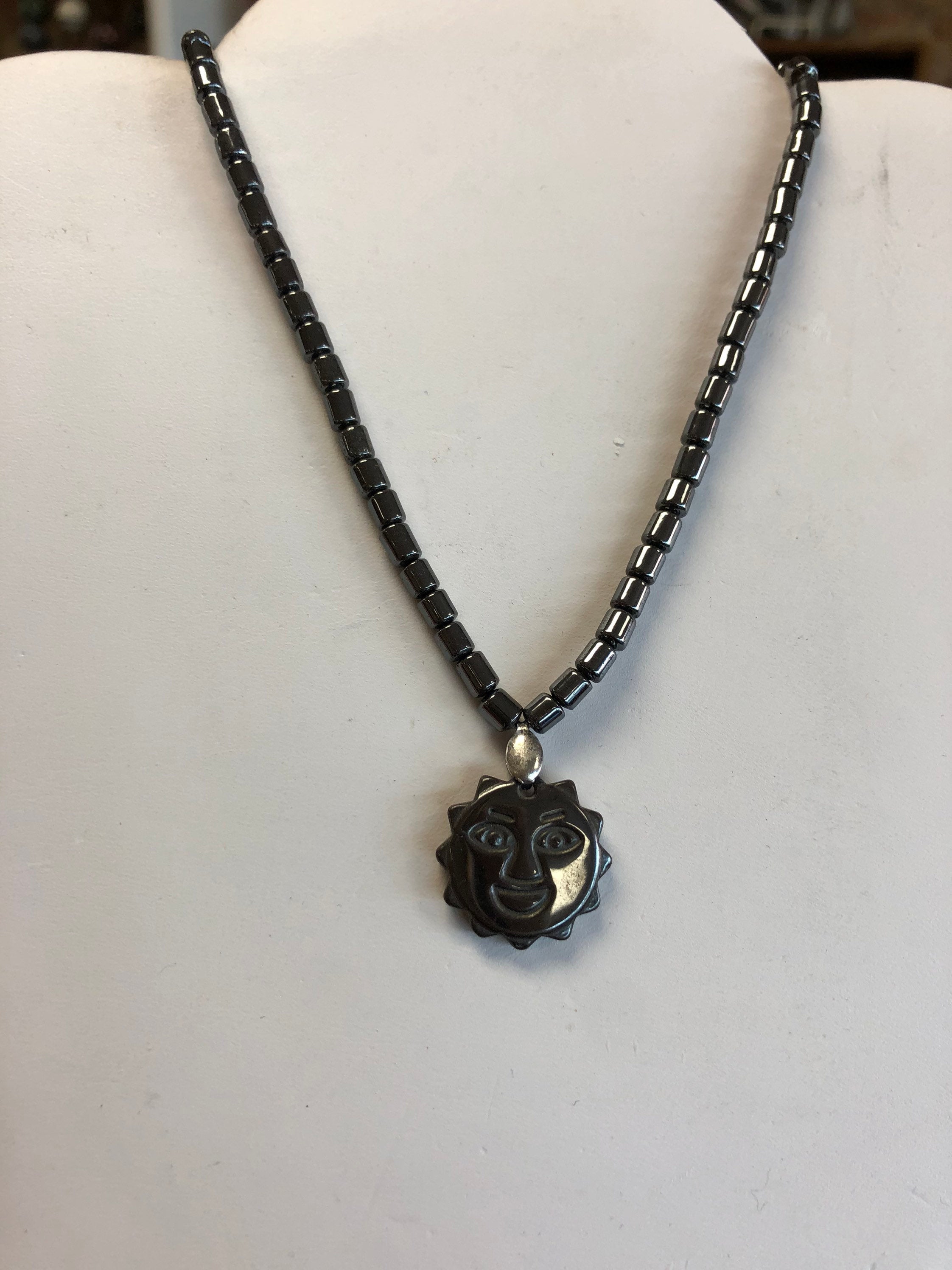 Hematite Sun Beaded Necklace