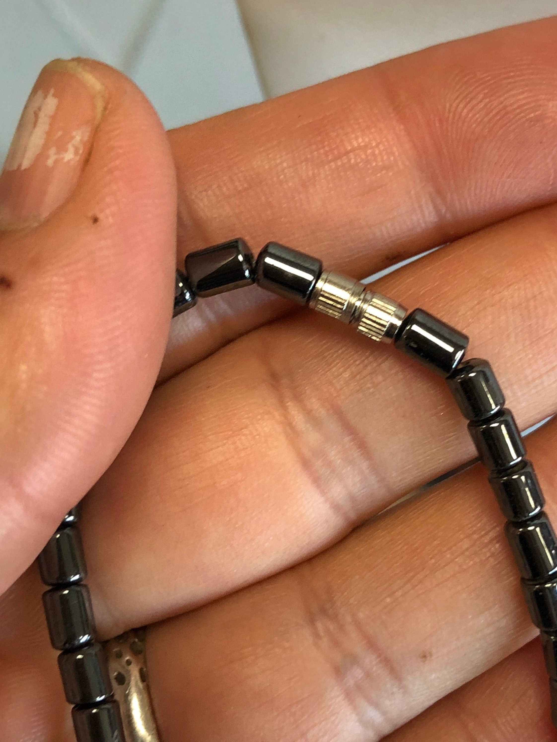 Hematite Cross Beaded Necklace