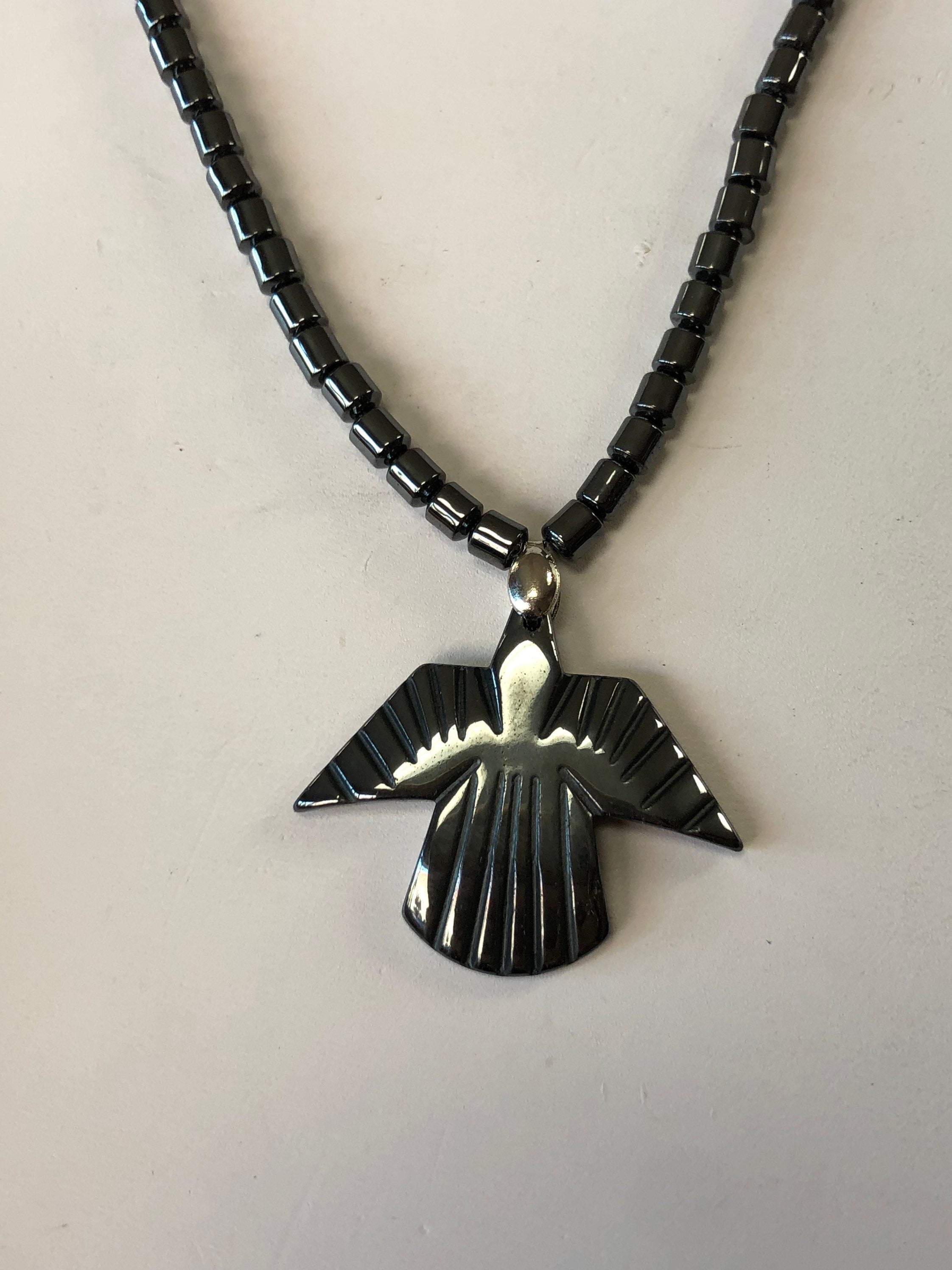 Hematite Angel Beaded Necklace