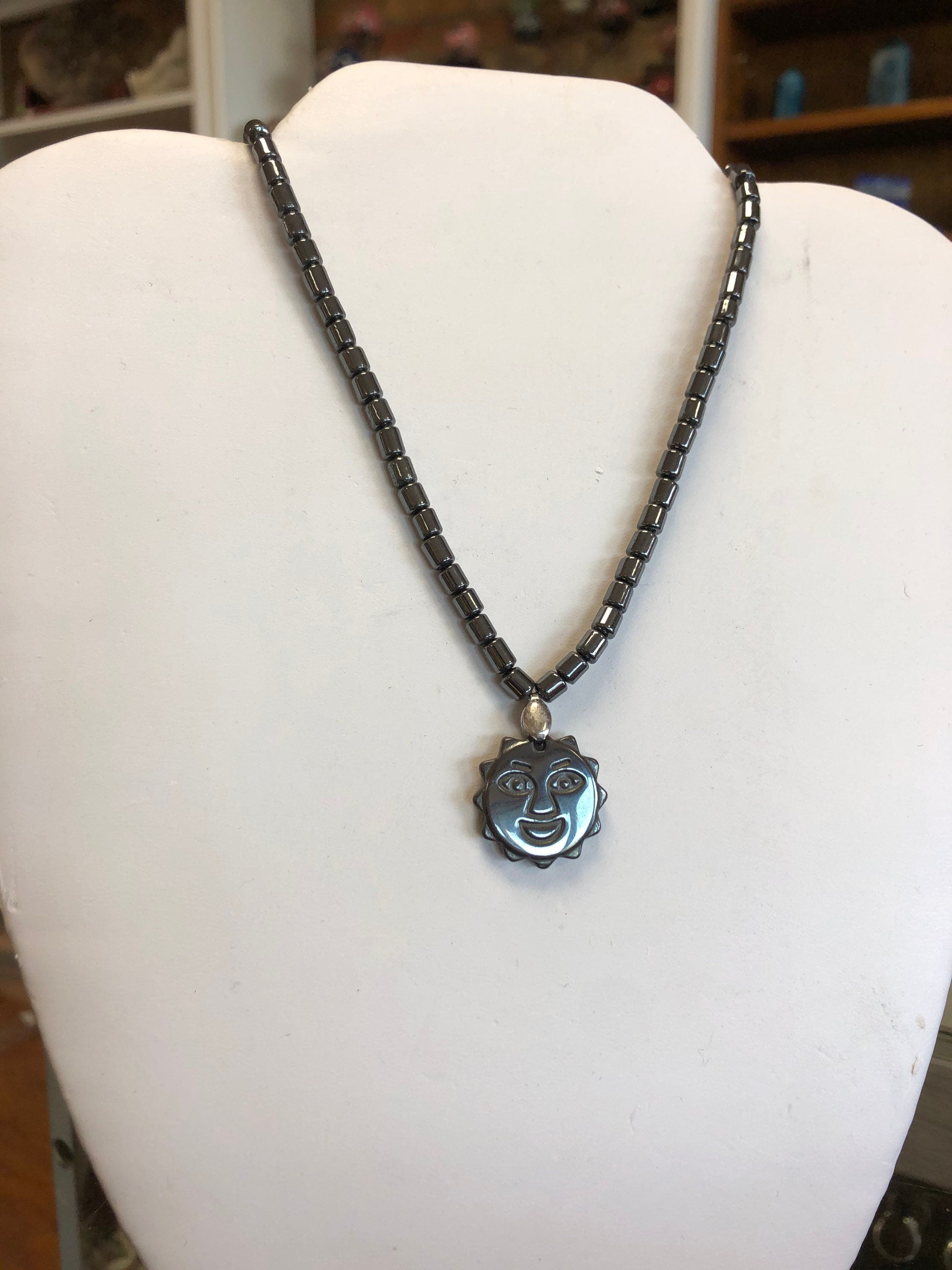 Hematite Sun Beaded Necklace