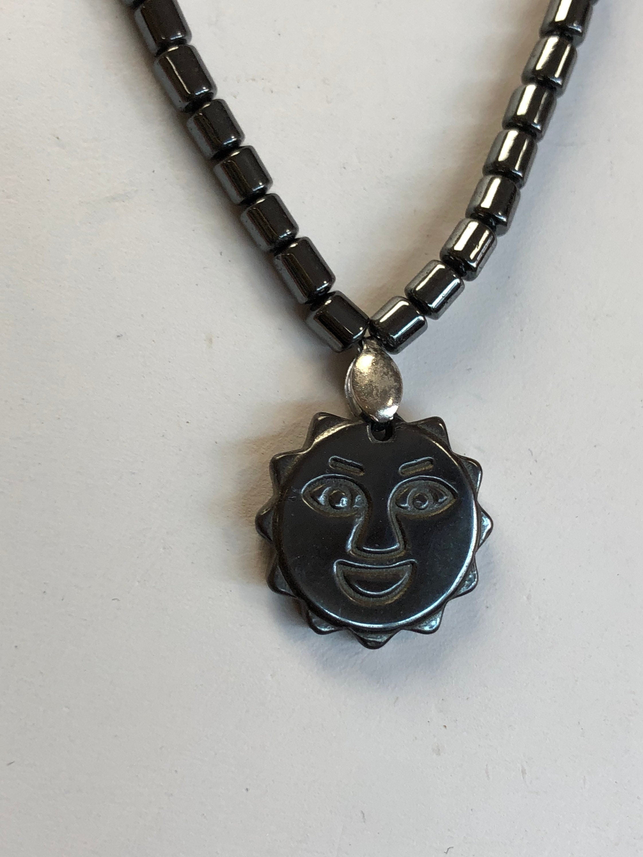 Hematite Sun Beaded Necklace