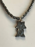 Hematite Cat Beaded Necklace