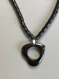 Hematite Open Heart Beaded Necklace