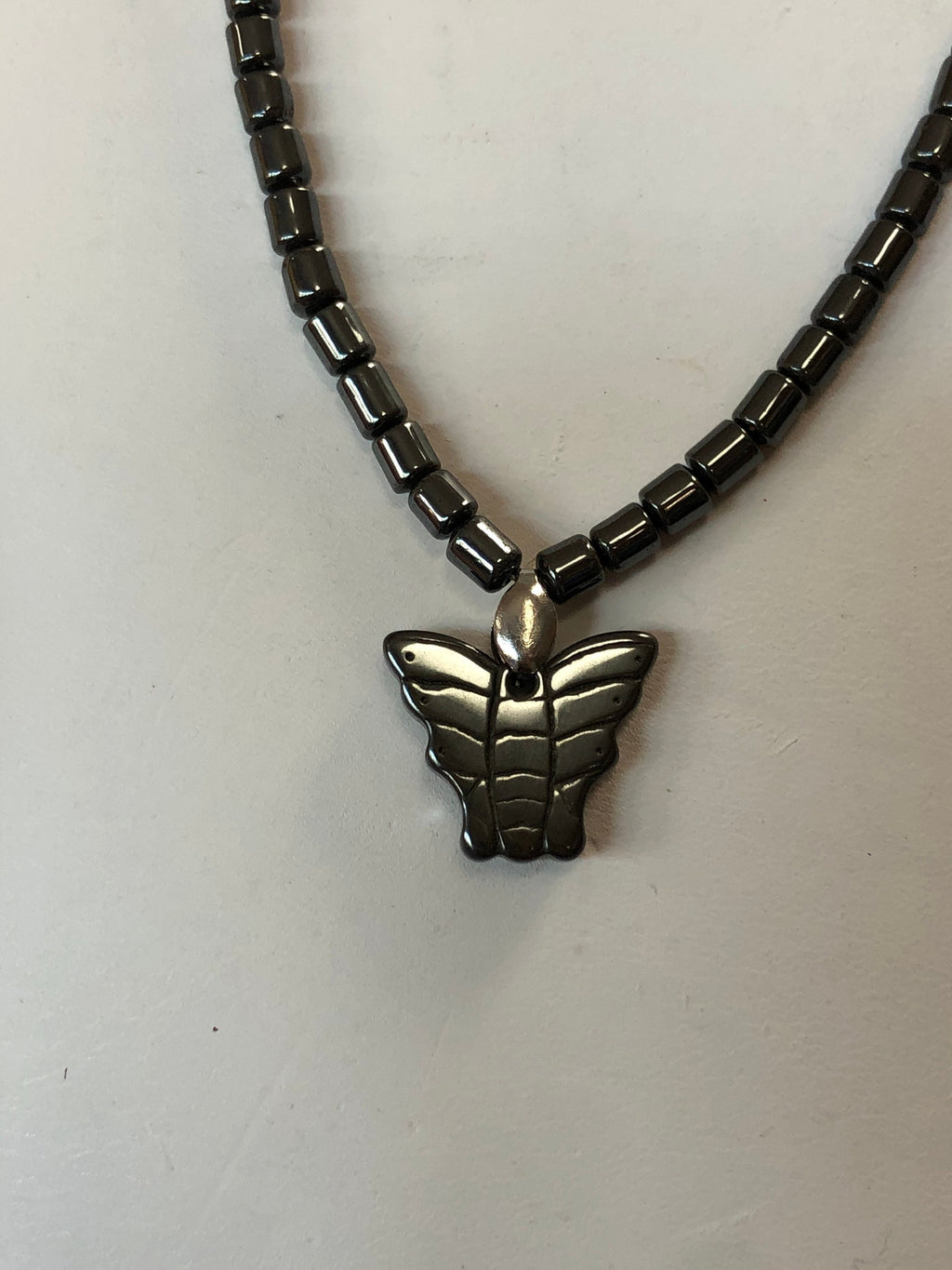 Hematite Butterfly Beaded Necklace