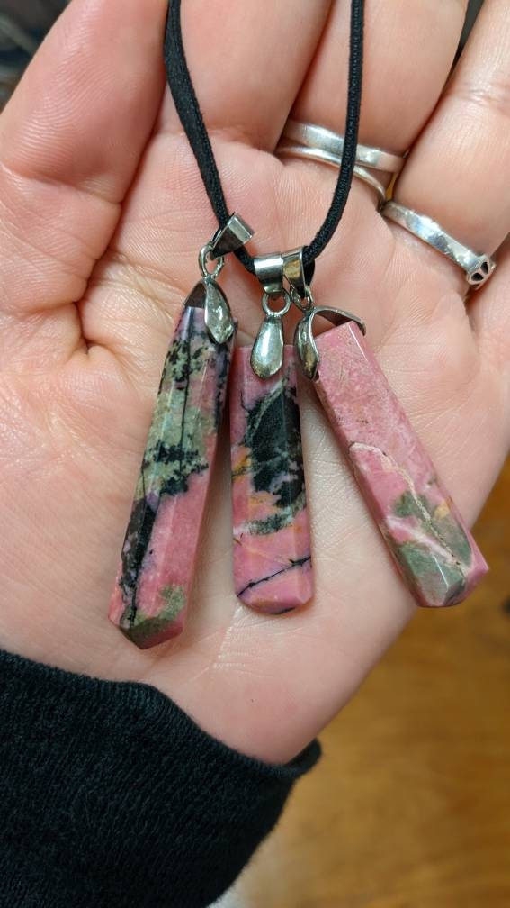 Rhodonite Crystal Necklace