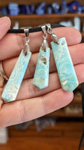 Blue Aragonite Crystal Necklace