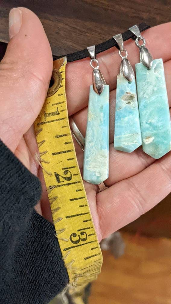 Blue Aragonite Crystal Necklace