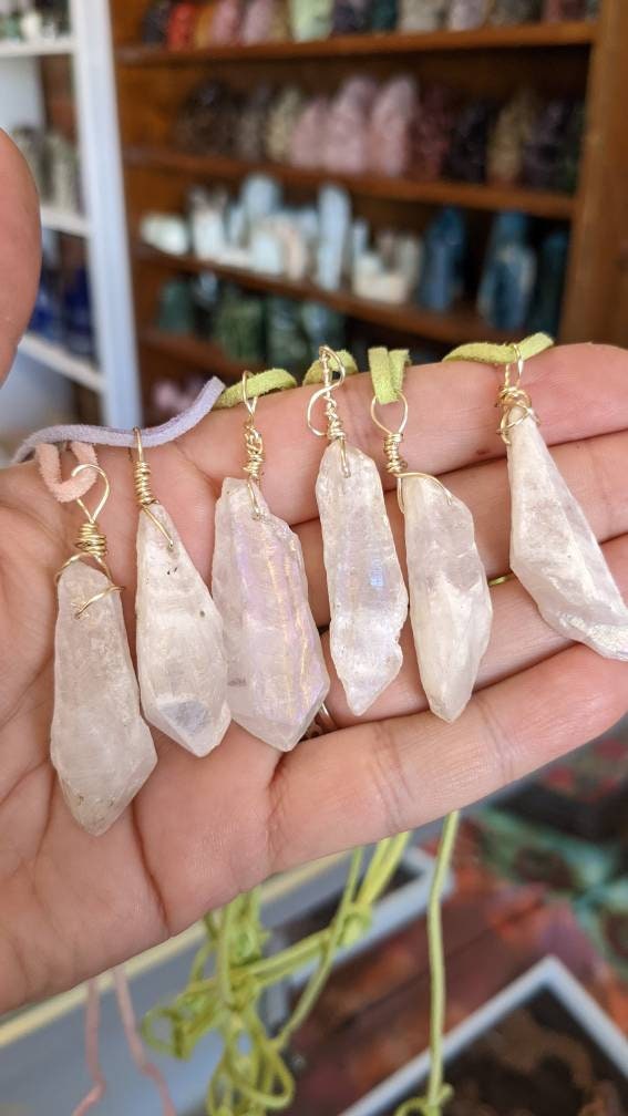 Aura Quartz Crystal Necklace