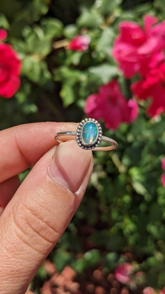Ethiopian Opal Sterling Silver Ring