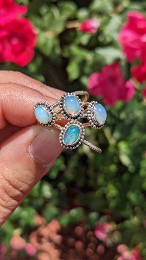 Ethiopian Opal Sterling Silver Ring