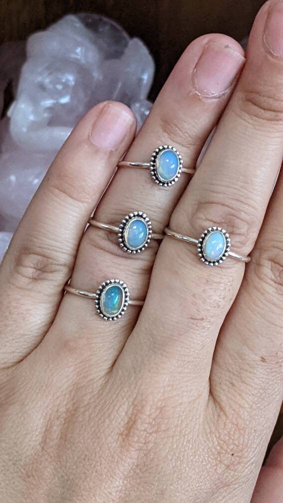 Ethiopian Opal Sterling Silver Ring