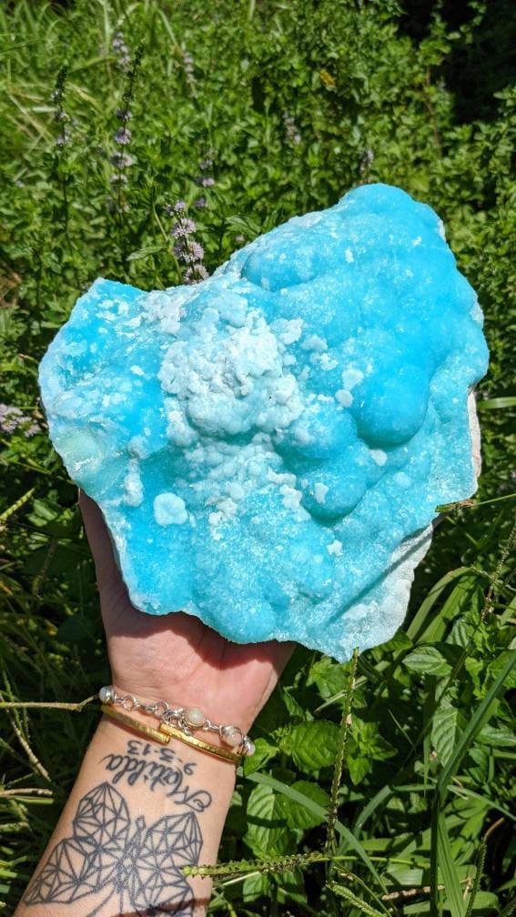 Museum Quality Huge Blue Aragonite Cluster