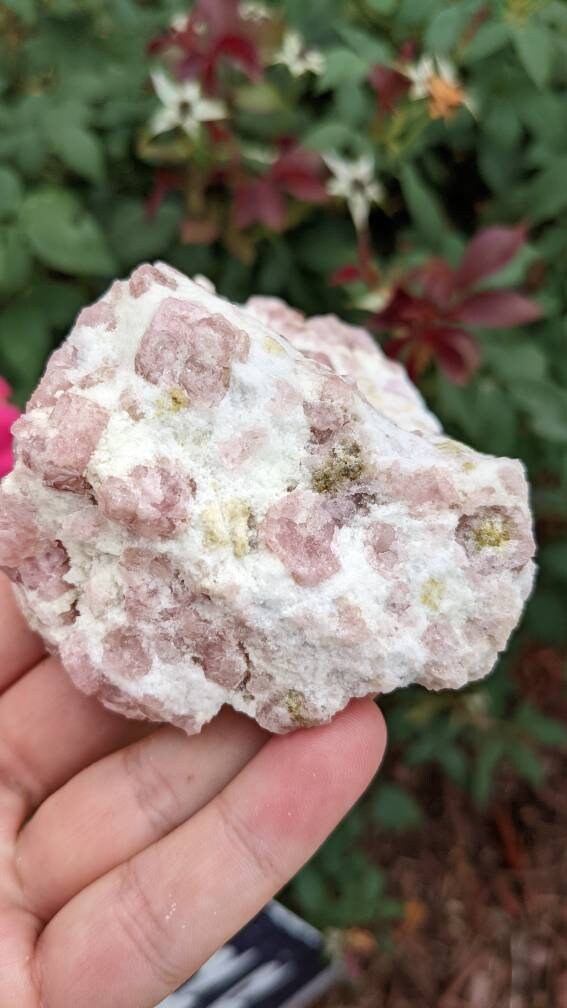Loaded Raspberry Pink Grossular Garnet Crystal Cluster