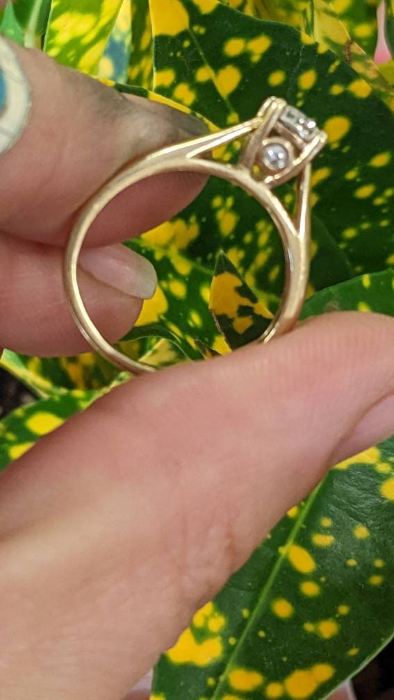 Diamond Engagement 14k Gold Ring Size 6.75
